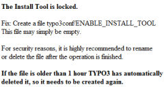 Typo3-Fehlermeldung bei der Installation