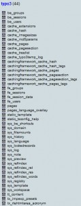 Typo3 Tabellen
