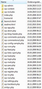 Wordpress-Verzeichnisstruktur